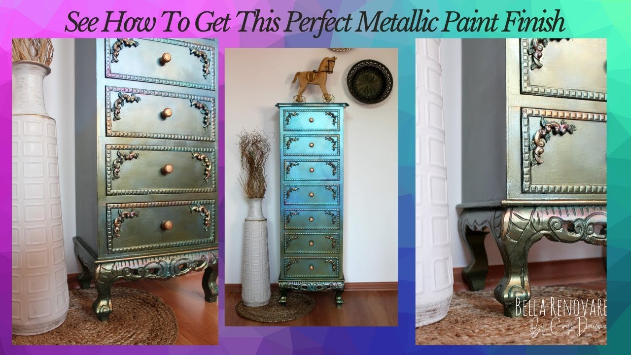 See How To Get This Perfect Metallic Paint Finish Over Chalk Paint