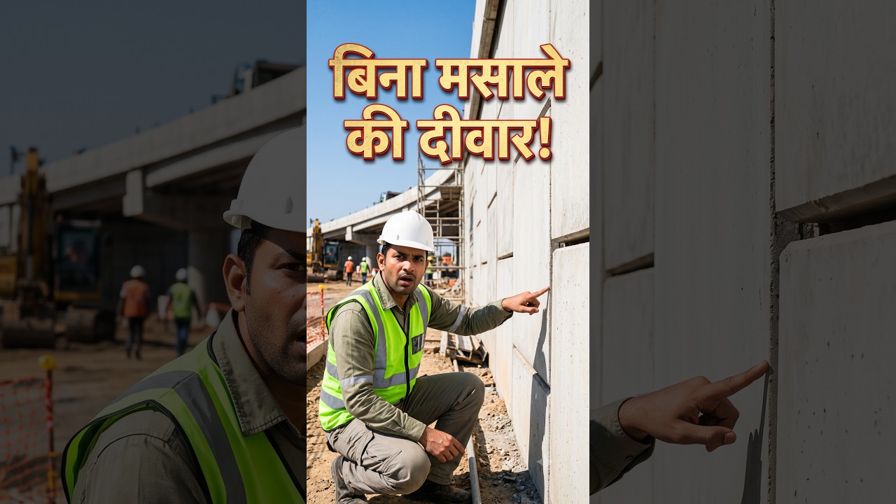 फ्लाईओवर की इस दीवार में सीमेंट क्यों नहीं लगाते? 🛑 #shorts