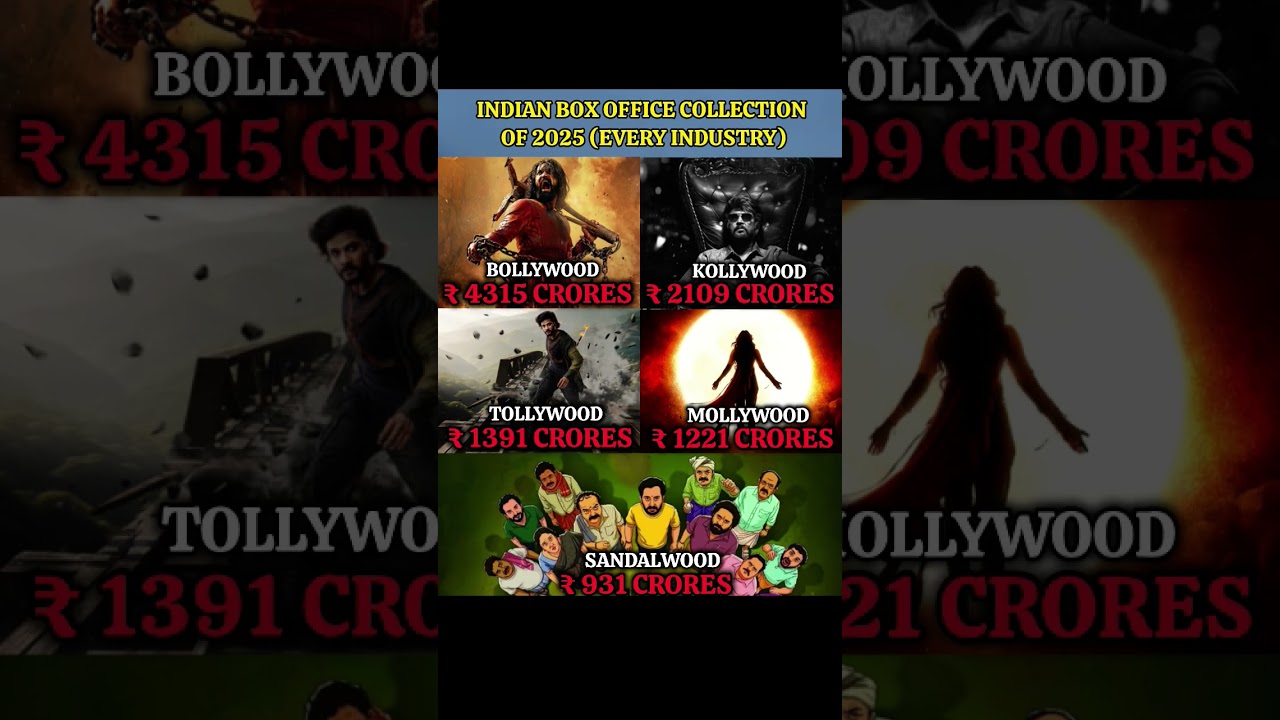 Box Office Collection Every Industry 2025 ll #bollywood #southmovie #tollywood #kollywood #mollywood