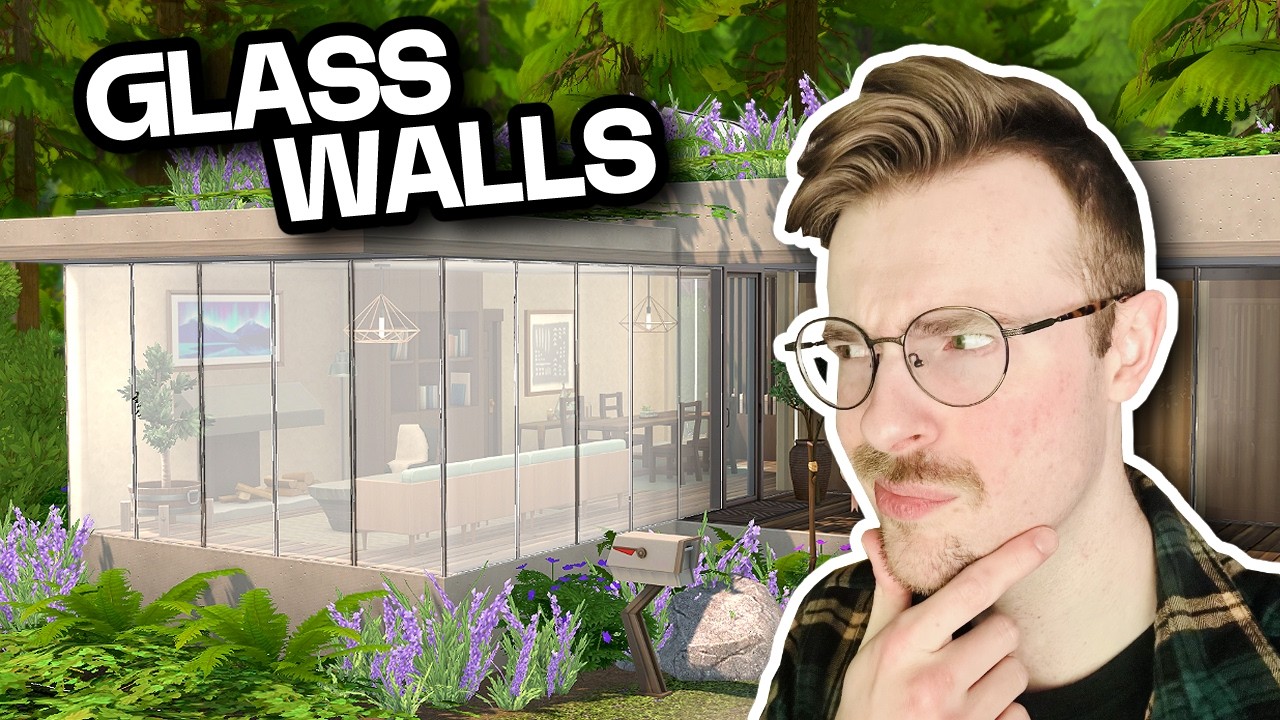 строительство СТЕКЛЯННОГО дома в Sims 4