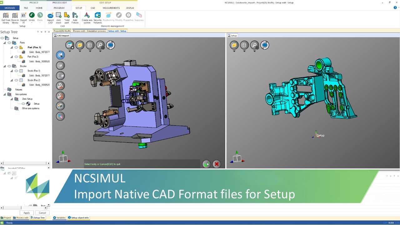 Use Native CAD Import in NCSIMUL setup