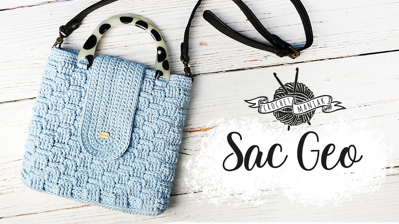 CROCHET SAC EN POINT 3D CARRE PAS A PAS TRES FACILE ET RAPIDE