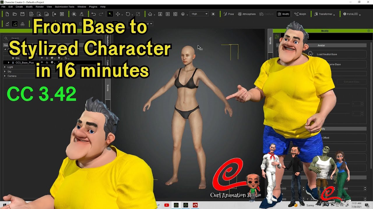 From Base Character to Stylized Character in 16 minutes