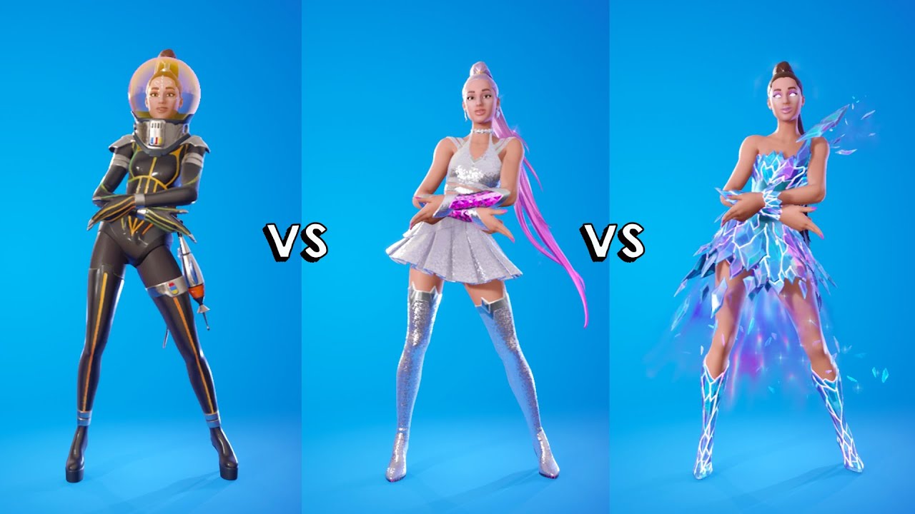 Spacefarer Ariana Grande Vs Ariana Grande Vs Rift Goddess Ariana Grande with Emotes and Dances