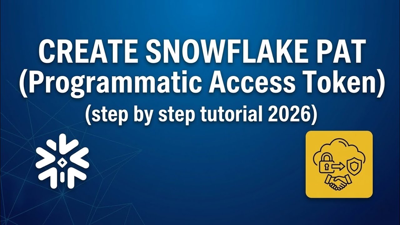 How to create Snowflake PAT (Programmatic Access Token) in 8 mins | PAT authentication tutorial 2026