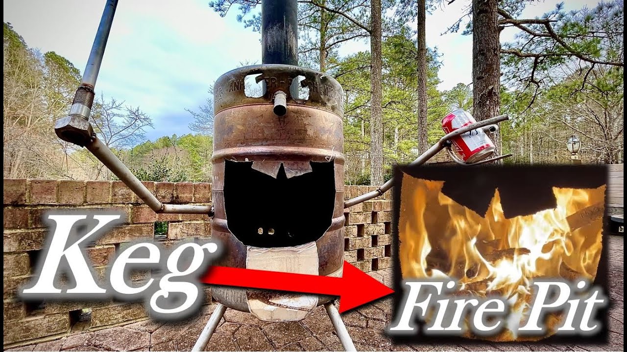 USE OLD KEG repurposed into a Fire Pit | DIY Deck Chiminea Outdoor Fireplace | Teach a Man to Fish