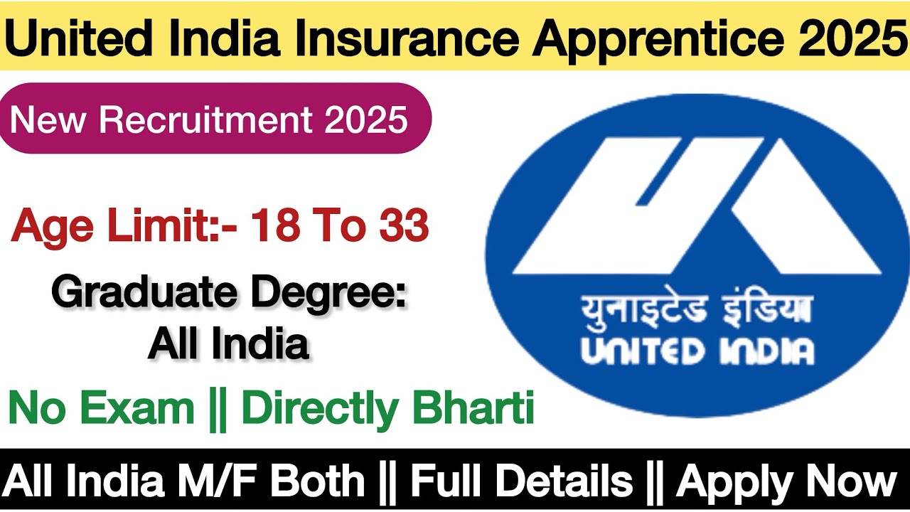 United India Insurance Company Limited (UIIC) Online From 2025 || UIIC Apprentice Recruitment 2025 