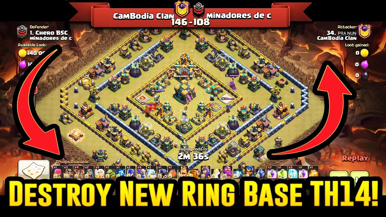 OMG! Easy Way To 3 Star New Ring Base TH14 - Best Attack Strategy ( Clash of Clans )