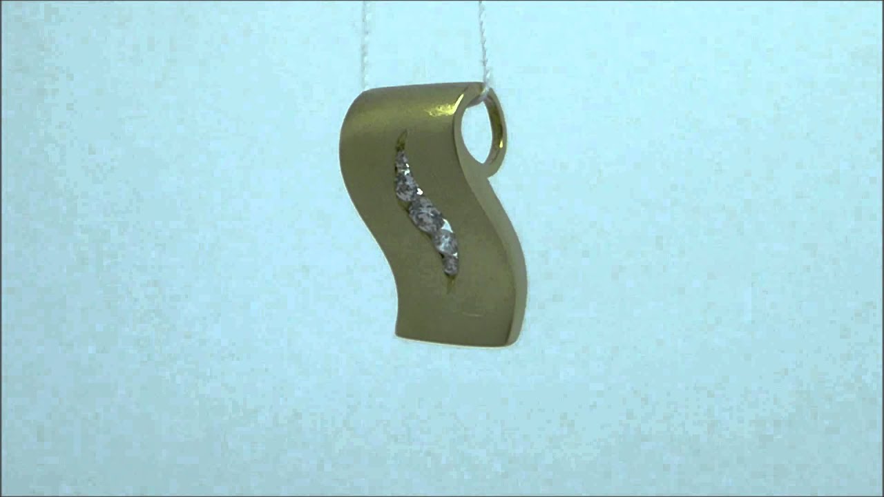 sehr sch&ouml;ner Anh&auml;nger 333 Gold mattiert mit Zirkonia 17,5x8,8 mm 10176