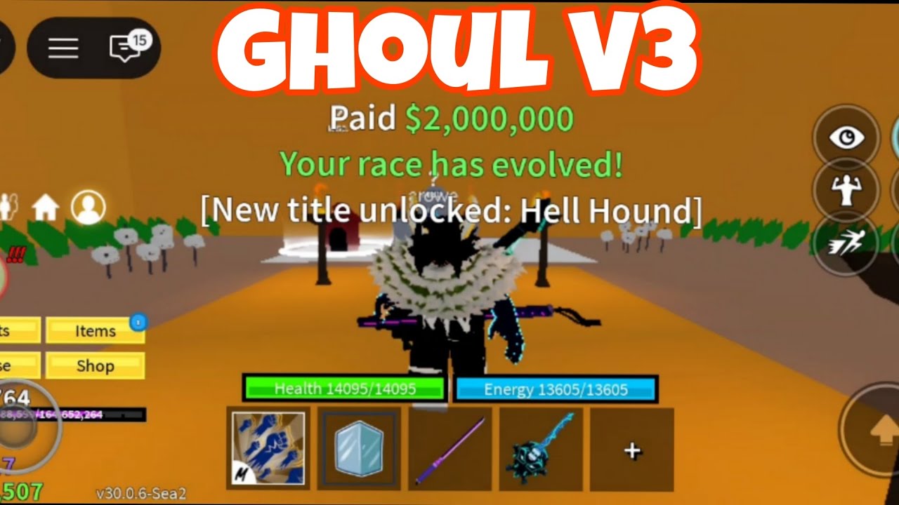 Finally I do Ghoul race v3 in blox fruits #roblox 
