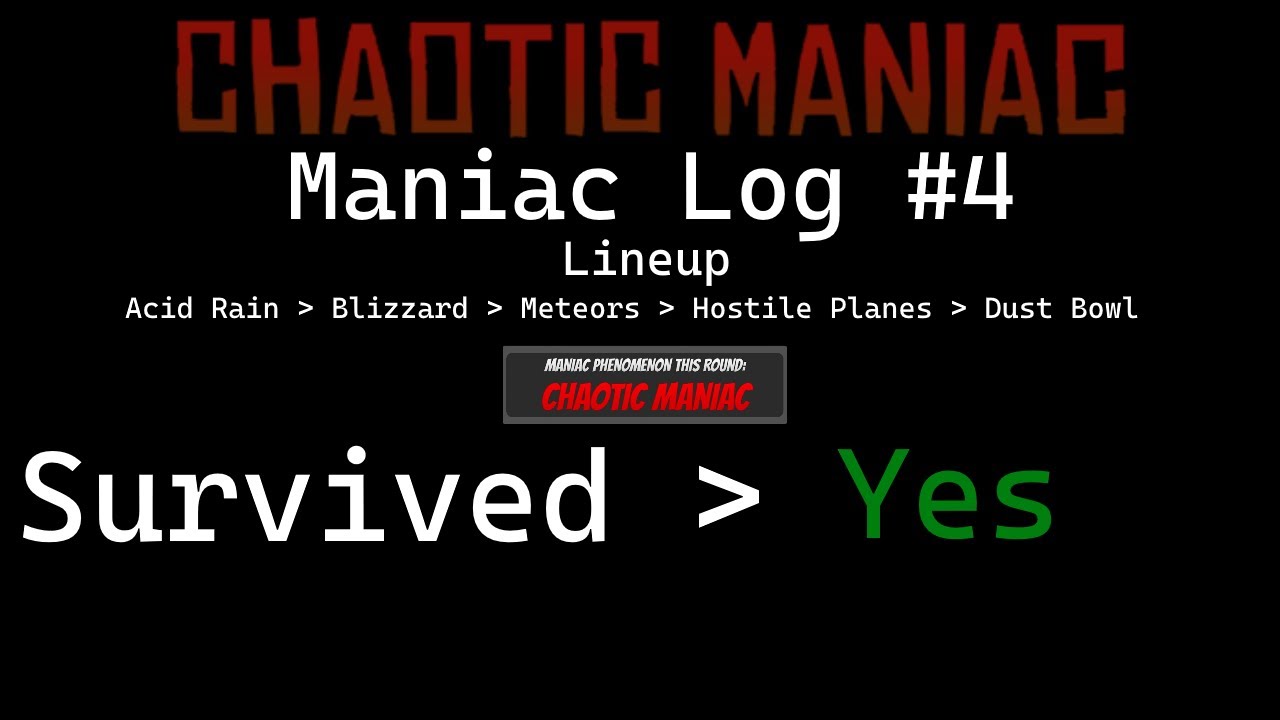 Roblox Disaster Warning | Maniac Log #4