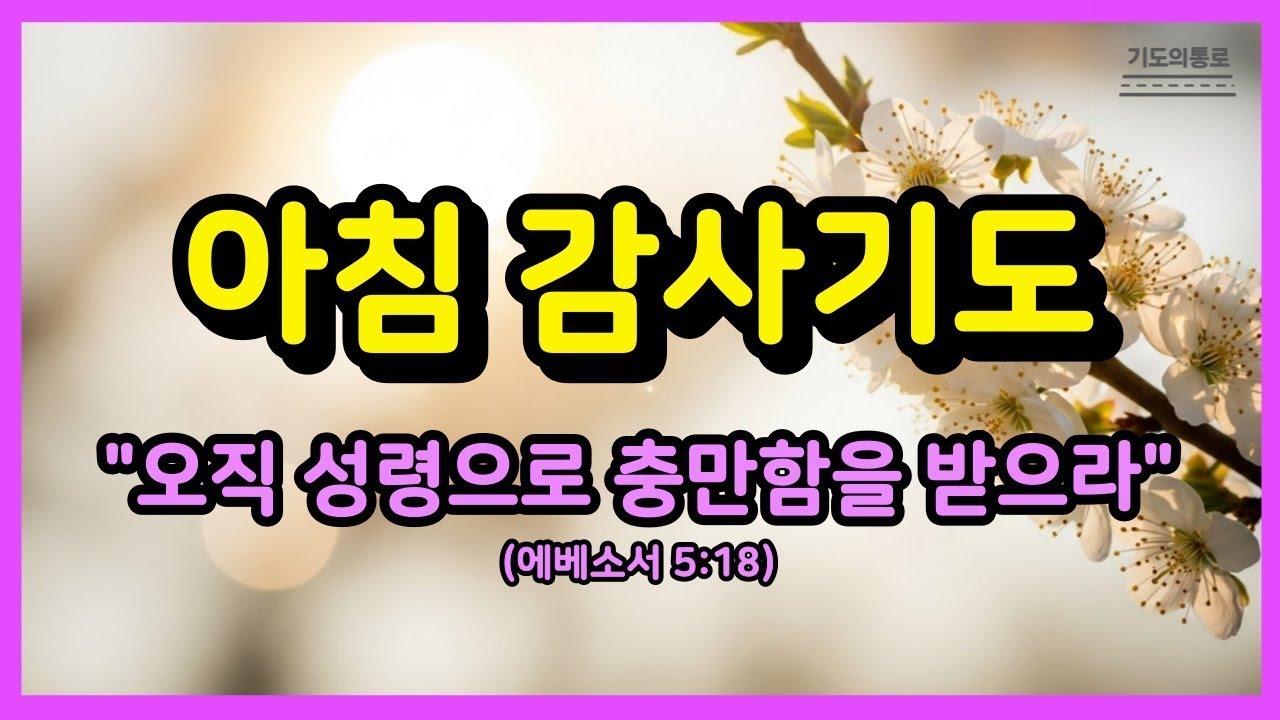 성령 충만함으로 시작하는 하루ㅣ아침감사기도ㅣ아침기도ㅣ하루를 시작하는 기도ㅣ아침을 여는 기도