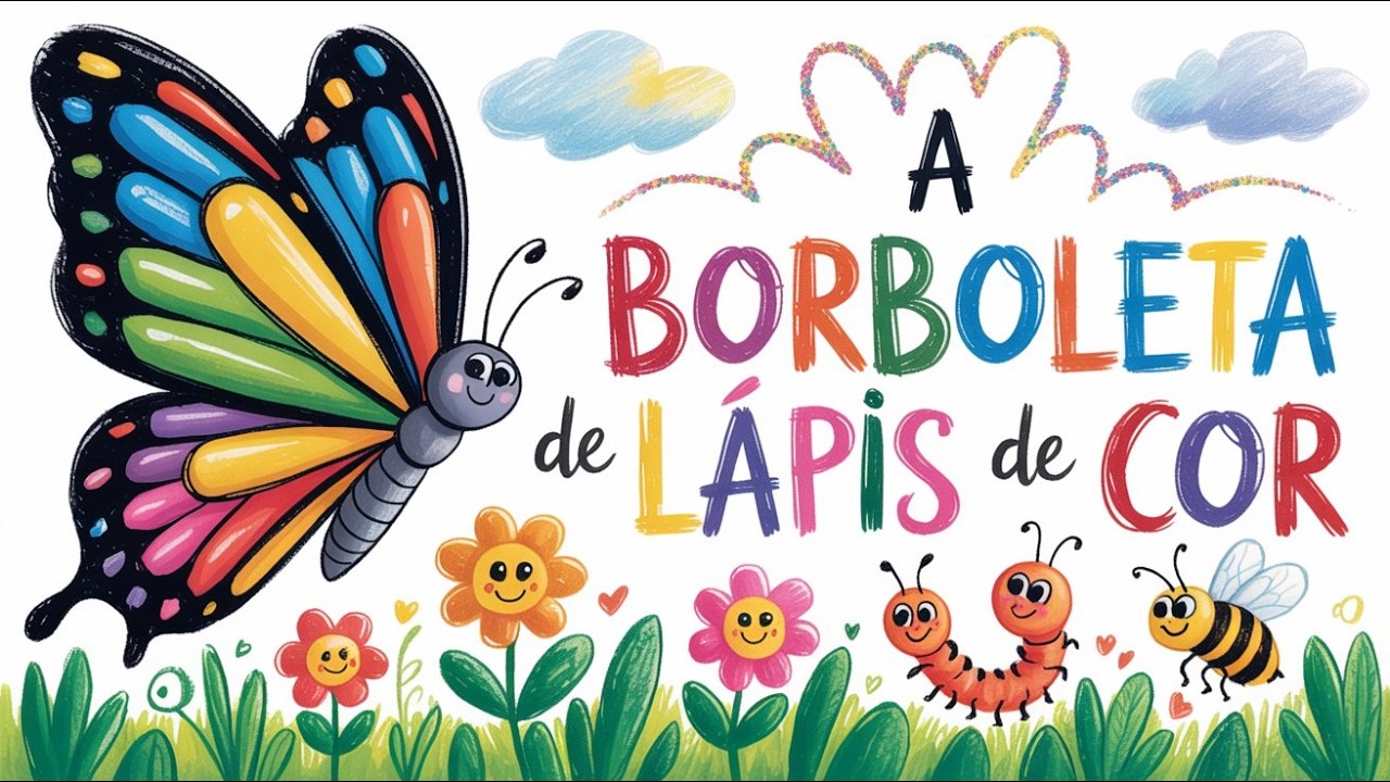 A BORBOLETA DE LÁPIS DE COR