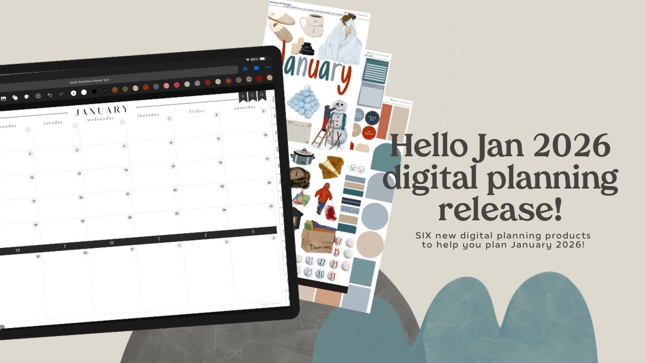 Hello January 2026 Digital planning release! 🤩🥳 Winter digital planning stickers for planning.
