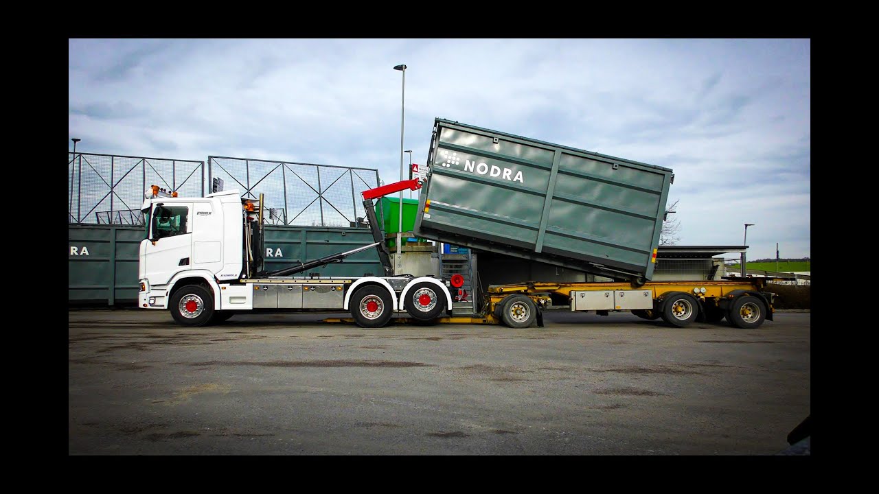 POV (+outside) SHIFTING BINS ON THE TRAILER / 🇸🇪 SCANIA R450 / SWEDEN /