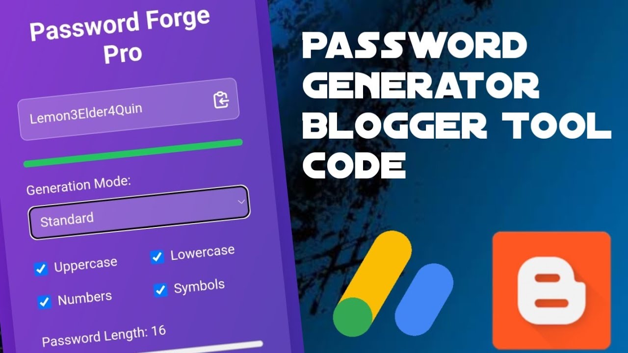 Password Generator Blogger Tool Website Script