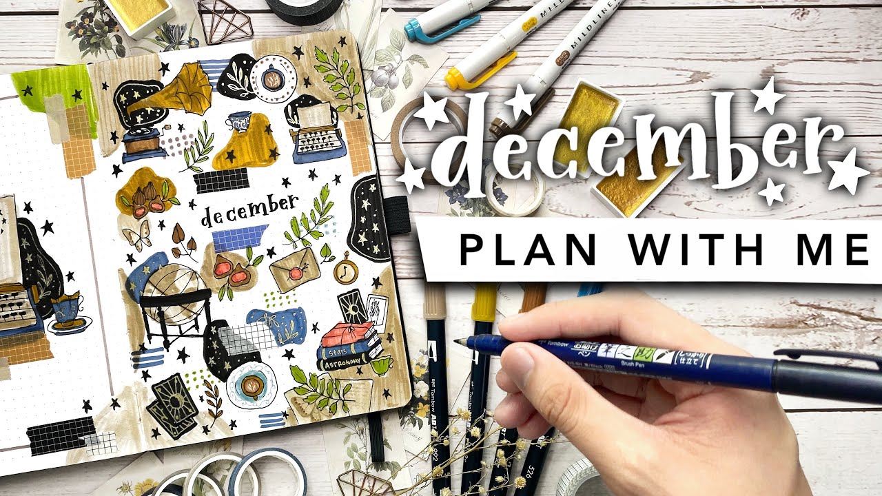 PLAN WITH ME | December 2020 Bullet Journal Setup 📖🖤 dark academia