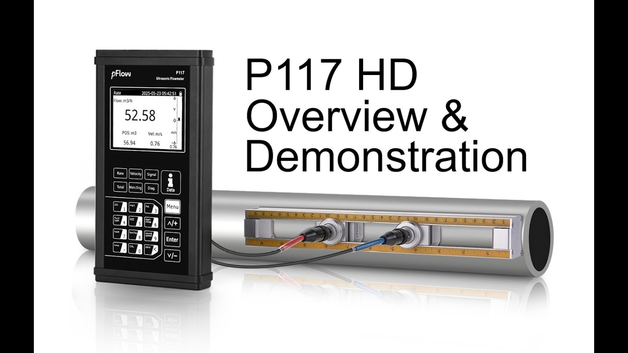 pFlow P117 HD Ultrasonic Flow Meter Overview & Demo