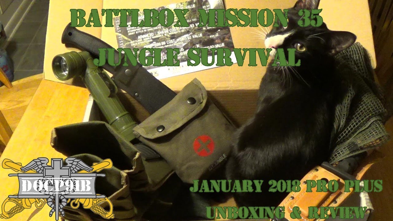 Battlbox (Battle Box) Mission 35 Jungle Survival - January 2018 - Pro Plus Unboxing and review