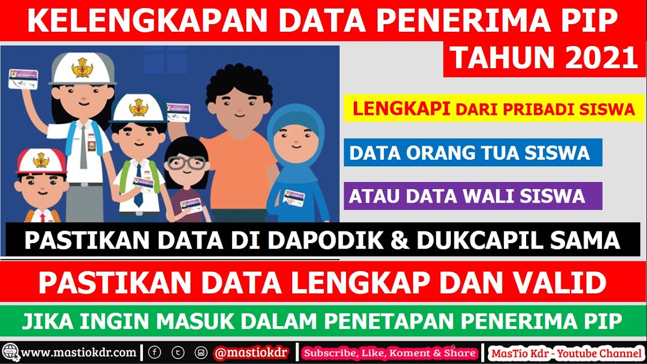 Sasaran Penerima PIP Tahun 2021 PASTIKAN Data Sudah Lengkap dan Valid!!