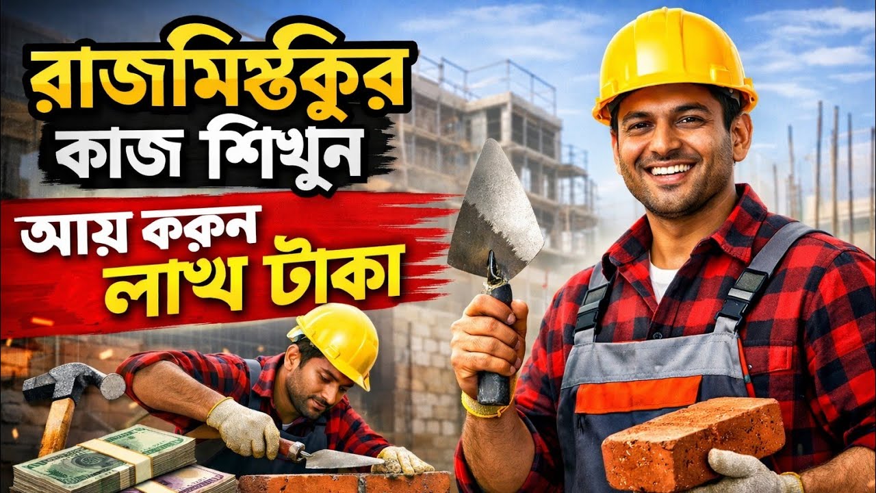 রাজমিস্ত্রী কাজ শিখনু আয় করুন লাখ টাকা 