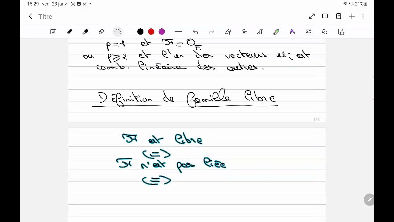 Définitions de la question 1 de cours