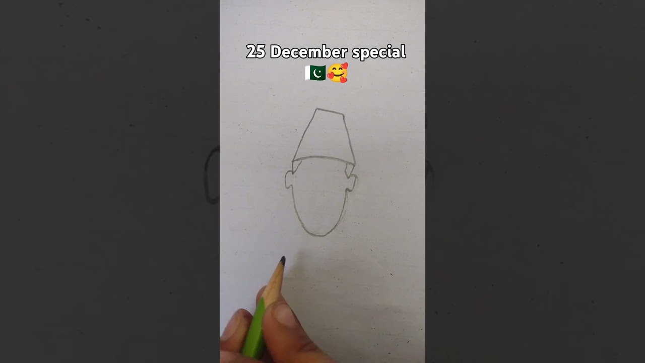How to draw Quaid e Azam Muhammad Ali Jinnah easy and beautiful #shorts #drawing #art #25december