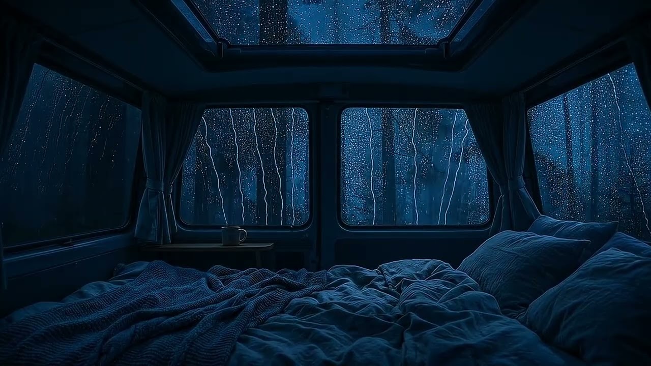 Pouring Rain and Thunderstorm on Car Roof | Perfect Sleep Sounds for Relaxation