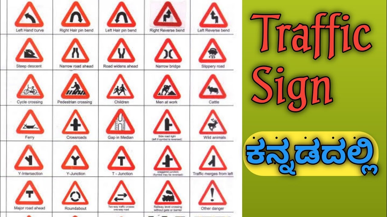 Traffic Signs And Symbol in KANNADA 🙂