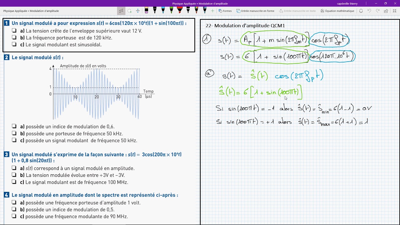 22 - Modulation d'amplitude QCM1
