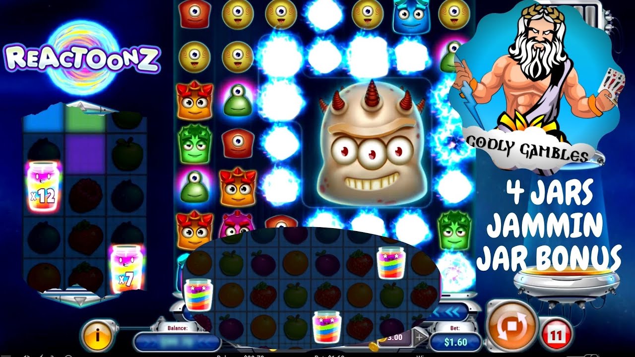 REACTOONZ & JAMMIN JARS SLOT BONUSES + BIG WINS