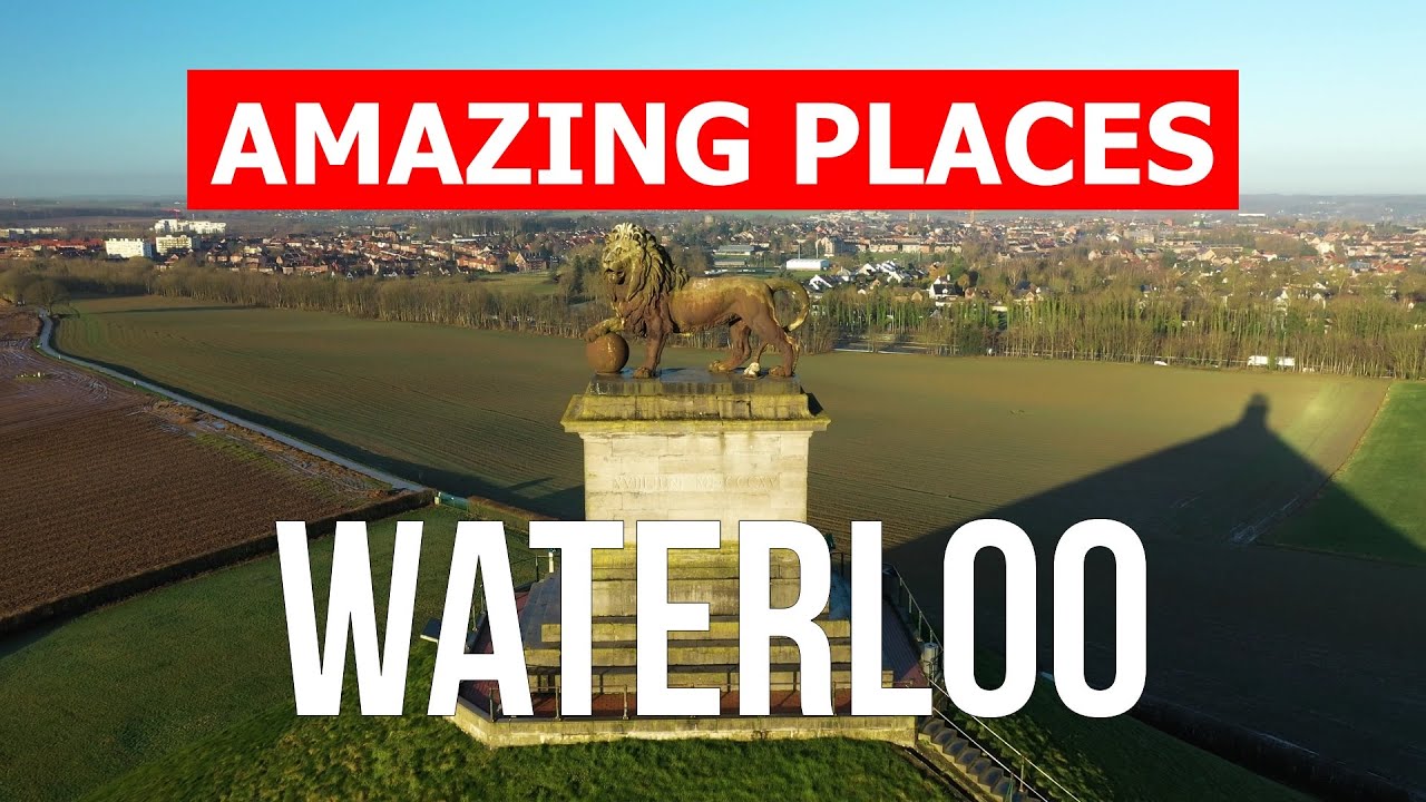 Waterloo monument in 4k. Belgium, Waterloo places to visit