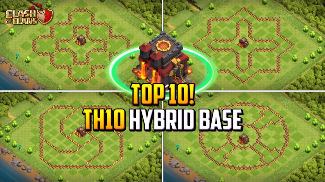 DO 10! Najlepszy Ratusz 10 (TH10) Hybrydowy układ bazy + Kopiuj link 2023 | Clash of Clans