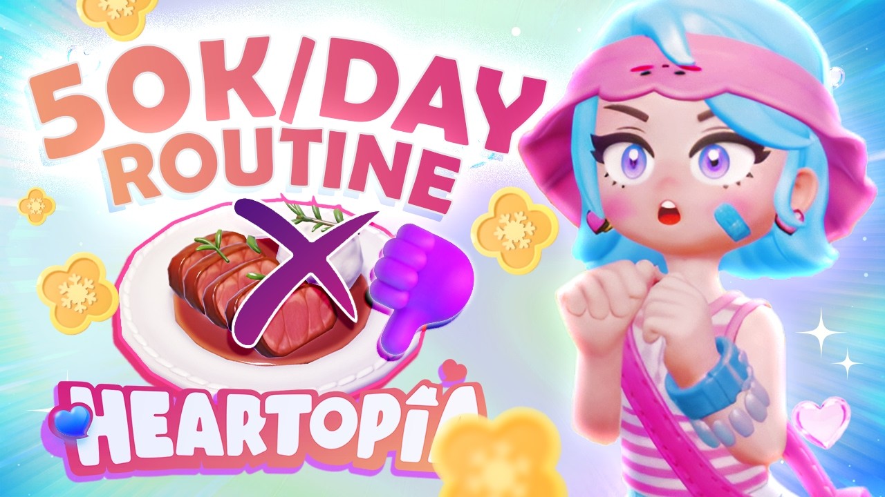 Rutyna 50 000 ŻETON&Oacute;W DZIENNIE?! 🍳 PRZESTAŃ SPRZEDAWAĆ STEKI! | Heartopia Winter Frost Week 2