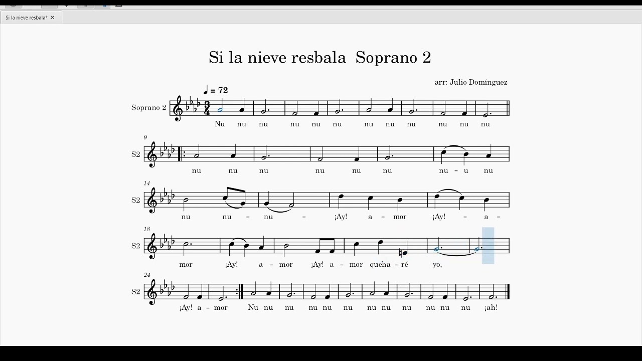 Si la nieve resbala Soprano 2