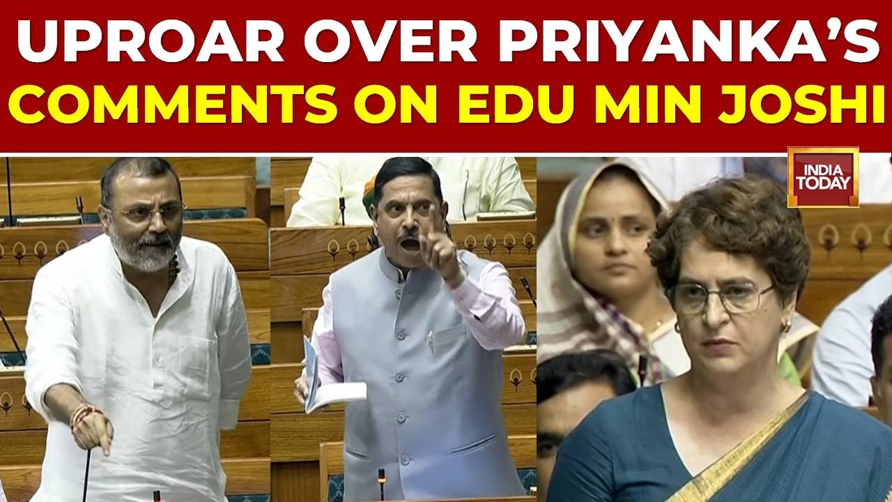 Lok Sabha Uproar Over Priyanka Gandhi's Allegations Against New Education Minister Pralhad Joshi