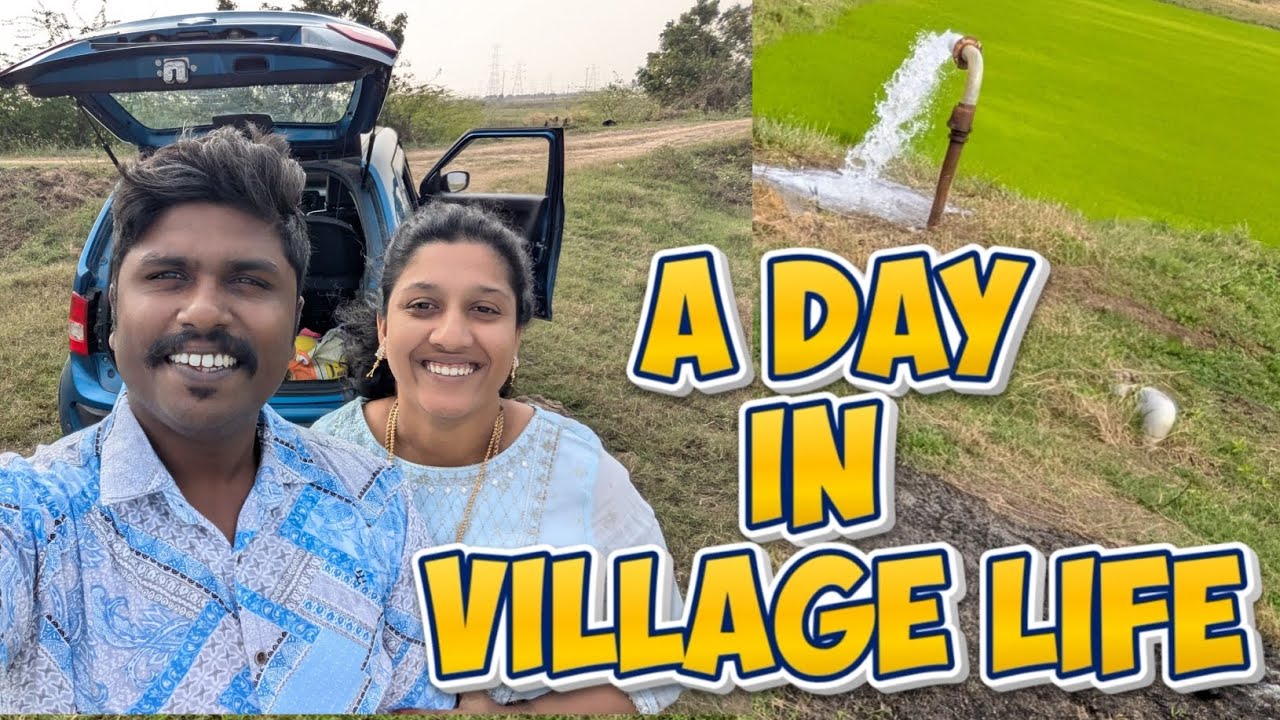 A Day in Village Life 🌿 | Refreshing Bath in Pump Set Water Amidst Green Fields |Short vlog | Tamil 