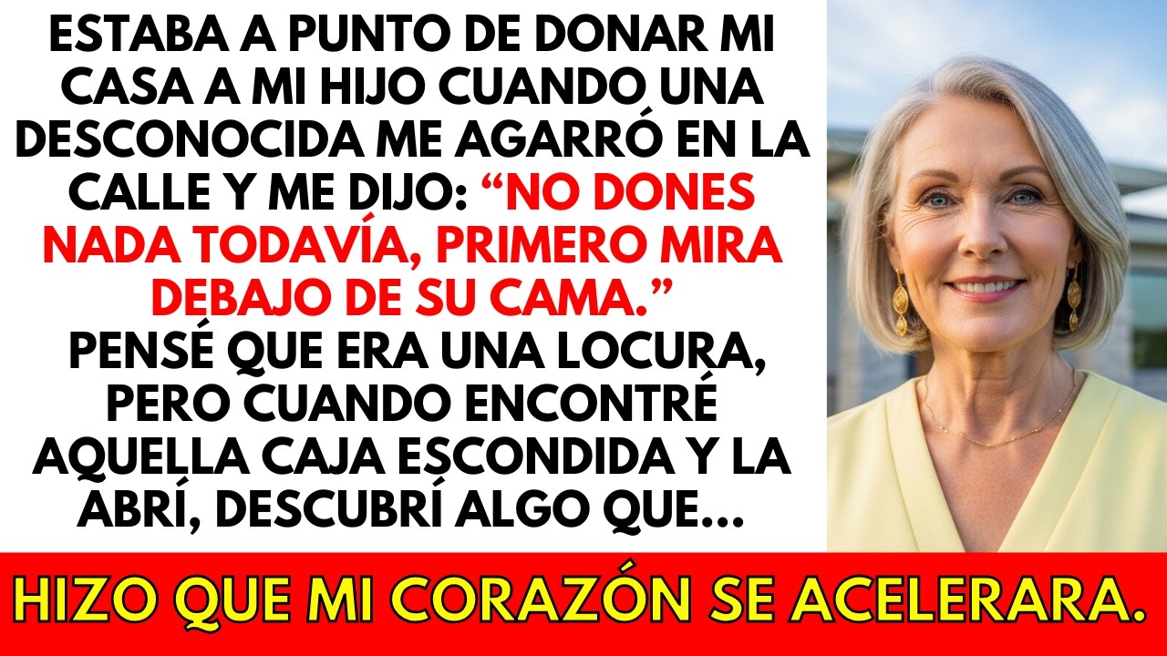 En la calle, una anciana me jaló y me dijo: “No dones la casa a tu hijo, mira debajo de su cama”.