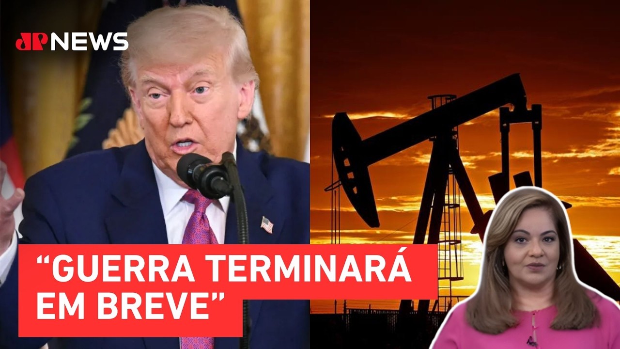 Preço do petróleo cai após falas de Trump sobre guerra com Irã; Denise Campos analisa | TEMPO REAL
