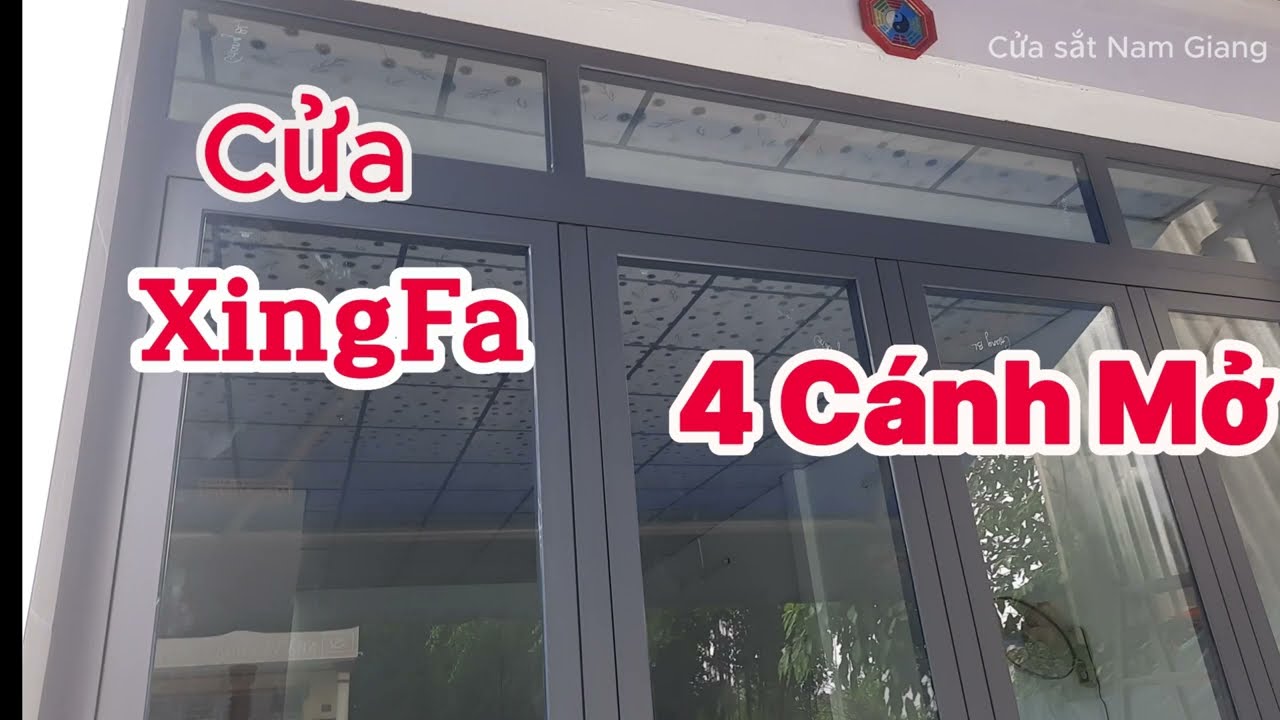 Học làm cửa nhôm Xingfa 4 cánh mở vào trong nhà chi tiết. Xingfa aluminum 4-panel door opens inside