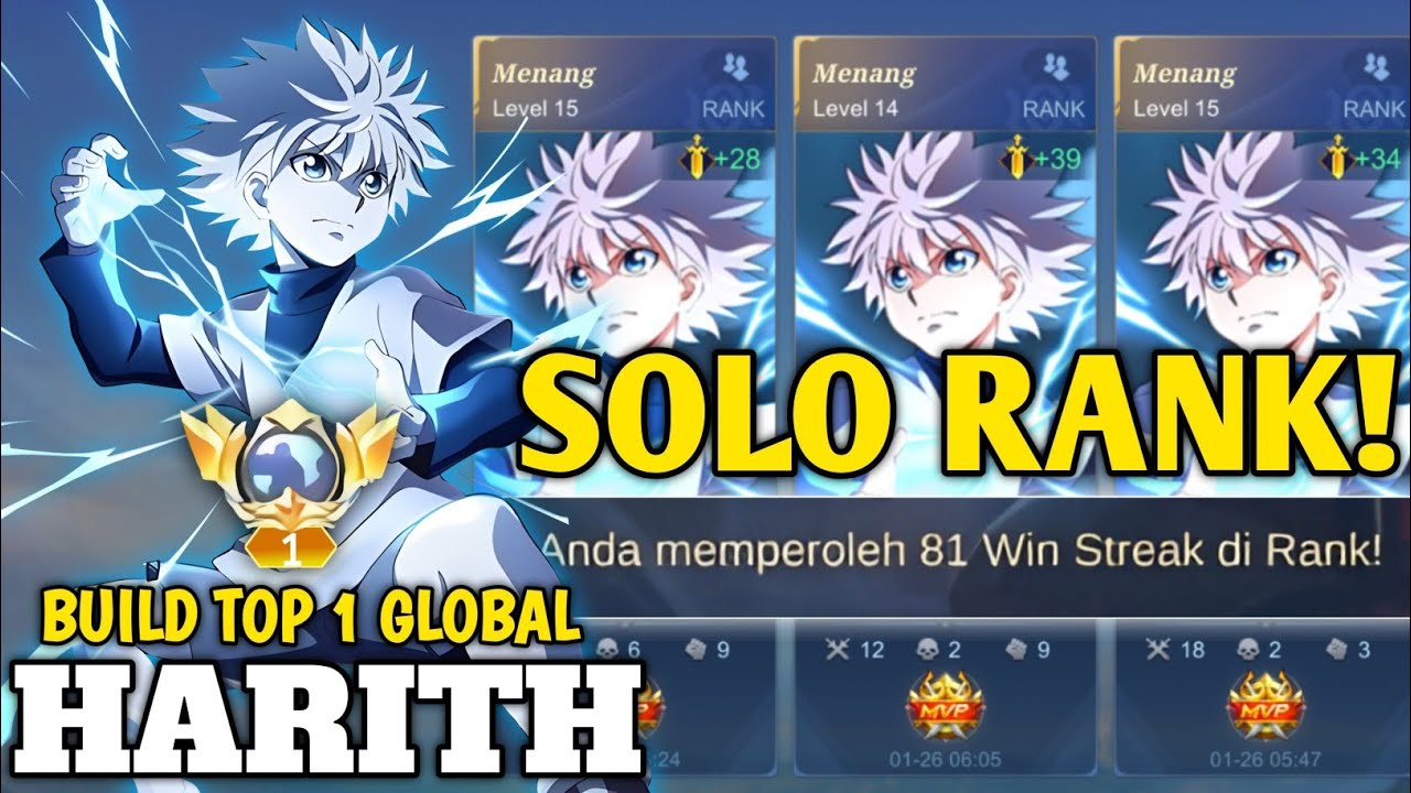 TIPS, TUTORIAL & CARA GENDONG TIM FEEDER PAKE HARITH SOLO RANK ! TOP GLOBAL HARITH - MLBB