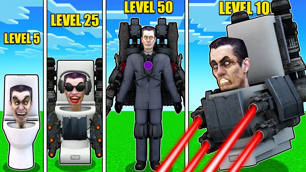 TITAN G-MAN SKİBİDİ TUVALET SEVİYELERİ 😱 - Minecraft