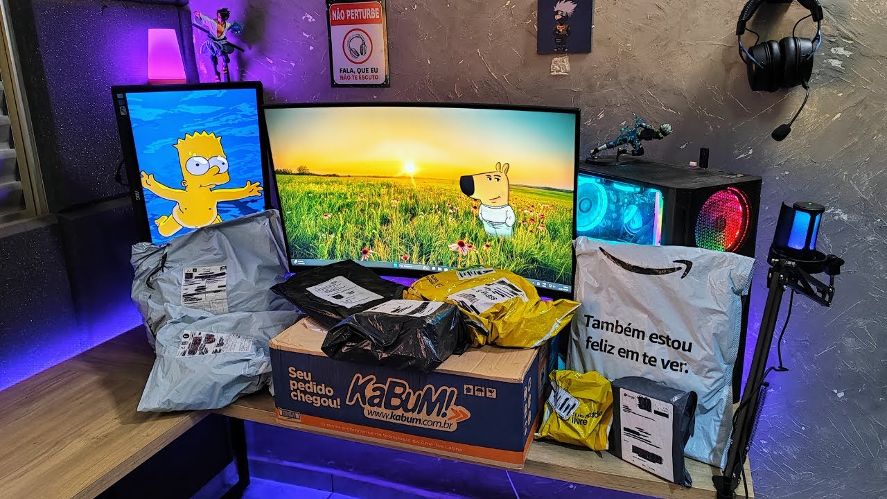 Mega Unboxing de Compras que fiz Para Melhorar o Setup Gamer