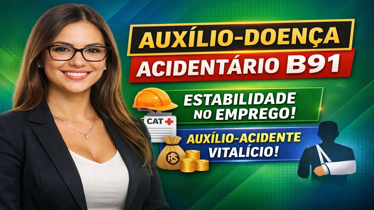 🚨 INSS  ⚠️ GARANTIAS DO AUXÍLIO DOENÇA ACIDENTÁRIO B91 🚨