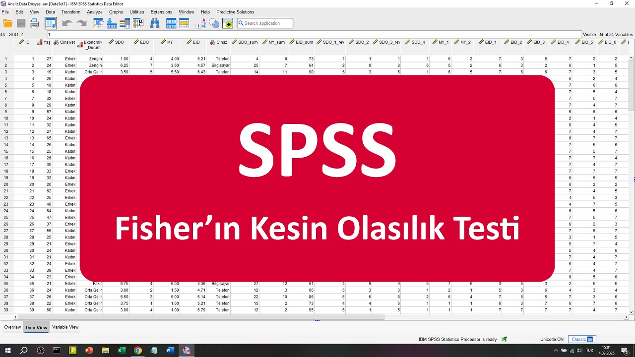 SPSS ile Fisher's Exact Test (Fisher'ın Kesin Testi)