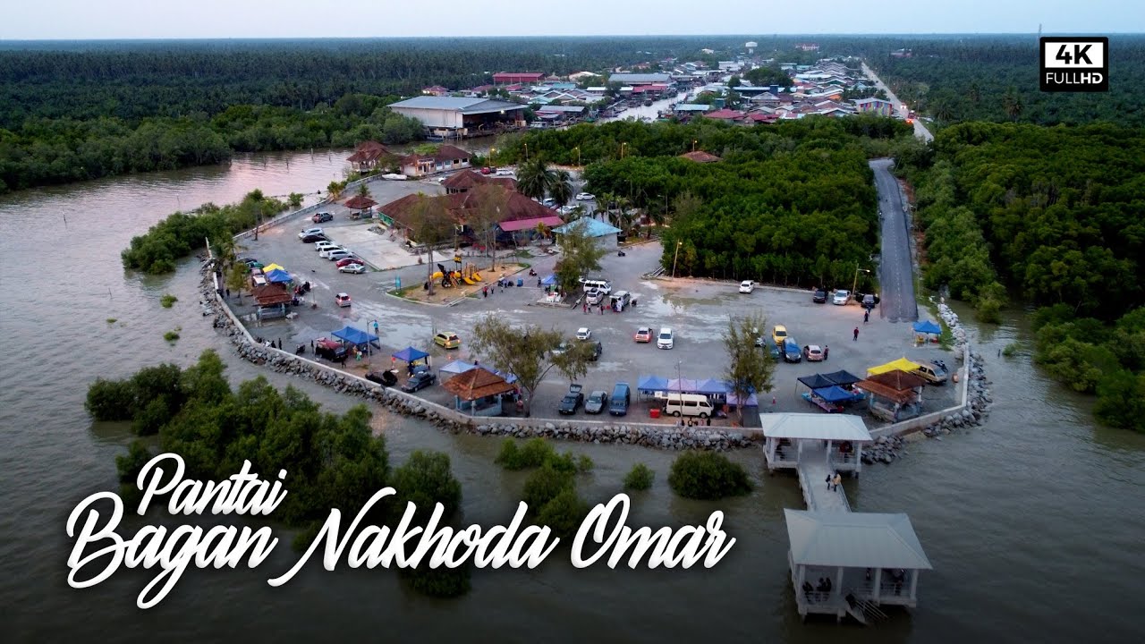 Senja di Pusat Rekreasi Pantai Bagan Nakhoda Omar | Perkampungan Nelayan Bagan Nakhoda Omar (4k)