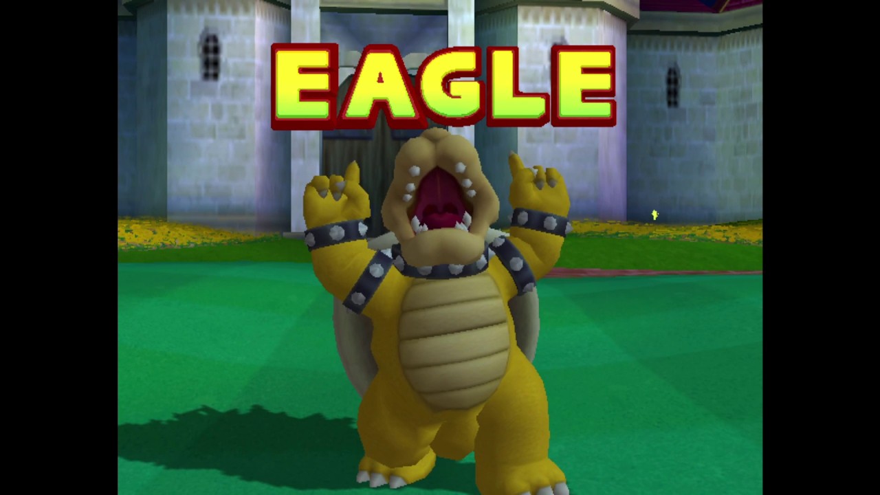 Mario Golf Toadstool Tour: Peach's Castle Grounds Stroke Play (-16/56) Star Bowser BACK TEES