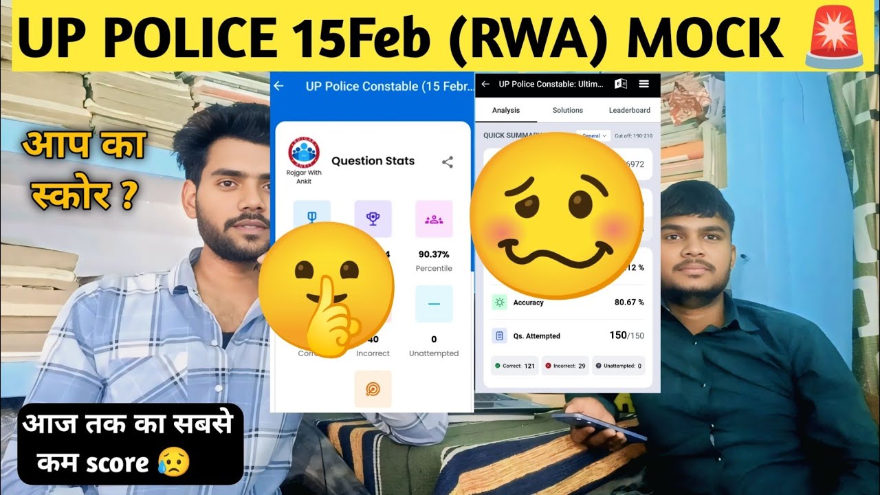 UP POLICE MOCK ANALYSIS 15 FEB (RWA) vs TESTBOOK #upsiupdate