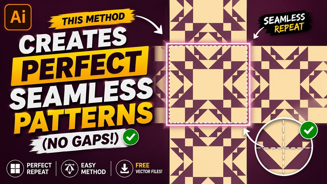 How to Create Abstract Geometric Seamless Pattern Design in Adobe Illustrator | Tutorial