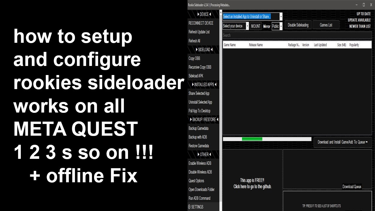 2025 Oculus Meta Quest 1 2 3 S full tutorial guide how to setup and configure rookies sideloader